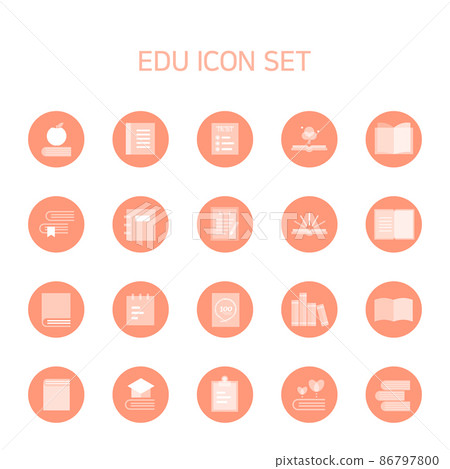 共同學習、學習和教育工具的平面圖標 86797800