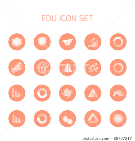 Visualized flat icon of statistics and graphs related to presentation 86797817