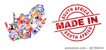 Development Collage South African Republic Map and Made in Distress Watermark Development Collage South African Republic Map and Made in Distress Watermark 86798040