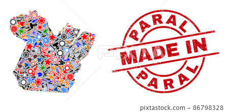 Development Mosaic Paral State Map and Made in Scratched Stamp Development Mosaic Paral State Map and Made in Scratched Stamp 86798328