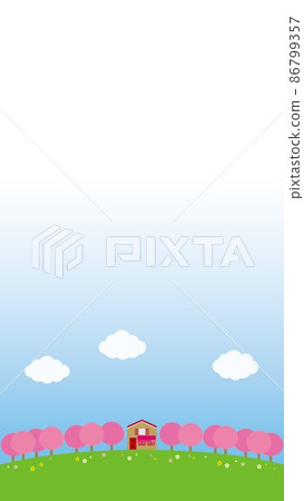 春天風景花雲 春天風景花雲 86799357