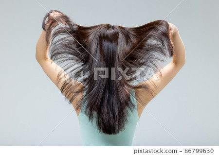 Female hair back view treatment Female hair back view treatment 86799630