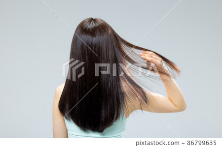 Female hair back view treatment Female hair back view treatment 86799635