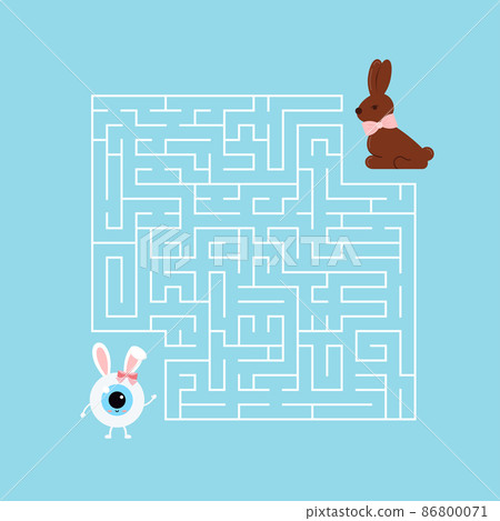 Easter eyeball kids maze game vector illustration. Easter eyeball kids maze game vector illustration. 86800071