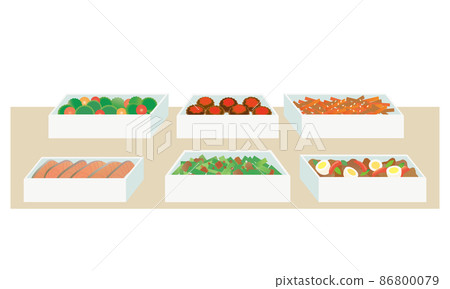 Pre-made dishes in a storage container 86800079