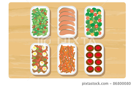 Pre-made dishes in a storage container 86800080