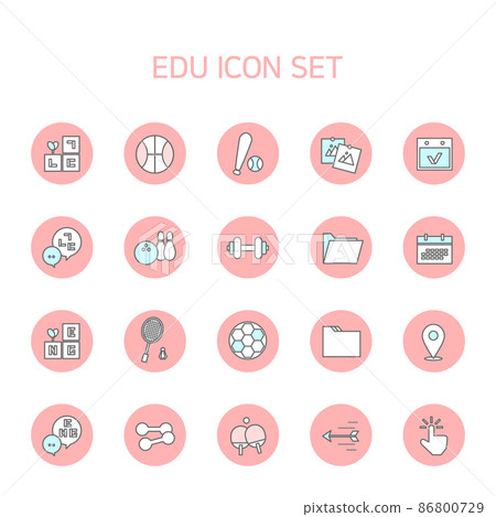 Collection of various sports events and tools line icons related to sports events Collection of various sports events and tools line icons related to sports events 86800729