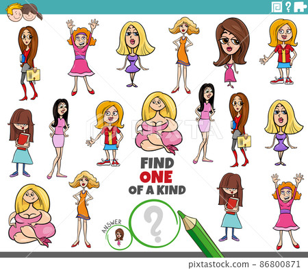 one of a kind task with cartoon girls and women 86800871