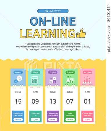 Promotional event pop-up for online learning Promotional event pop-up for online learning 86801454
