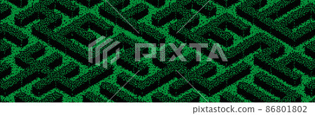 Maze of green, labyrinth garden. Vector... - Stock Illustration ...