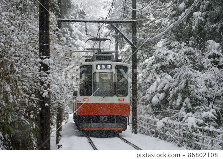 Snow mountain railway [Winter 2022] Hakone mountain railway 1000 type 86802108