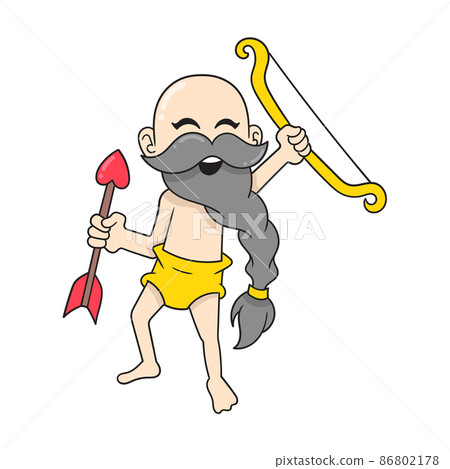 old man angel holding valentine romance arrow, doodle icon image kawaii old man angel holding valentine romance arrow, doodle icon image kawaii 86802178