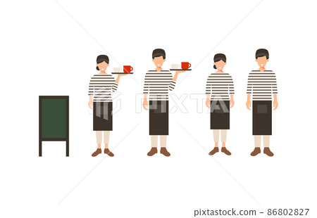 Cafe clerk icon set 86802827