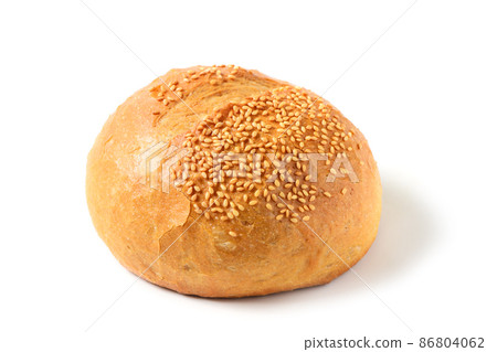 Sourdough Bread with Sesame on top isolated on white background, 86804062