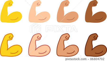 Flexing arm bicep emoji icon set 86804702