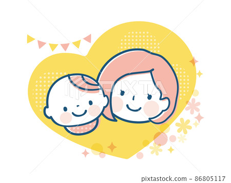 簡單的家庭臉圖標插圖素材 86805117