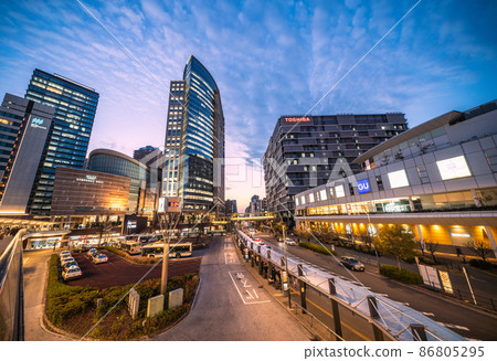Kawasaki cityscape of Japan overlooking Kawasaki station square and Muza Kawasaki (night view) = February 8 Kawasaki cityscape of Japan overlooking Kawasaki station square and Muza Kawasaki (night view) = February 8 86805295