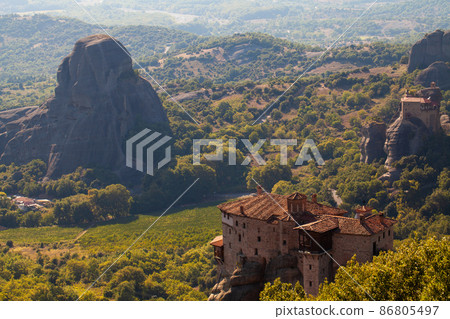Great Monastery on the rock in Meteora, Thessaly, Greece 86805497