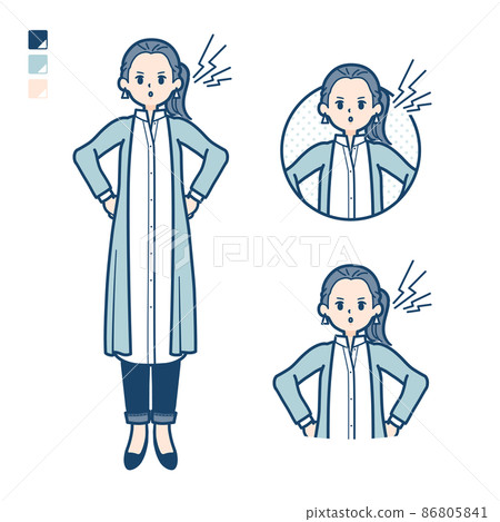 Illustration of a woman in a long shirt getting angry Illustration of a woman in a long shirt getting angry 86805841
