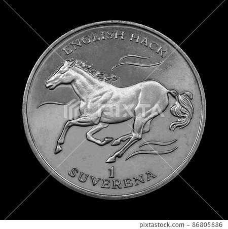 Coin with the image of a hackney horse 86805886
