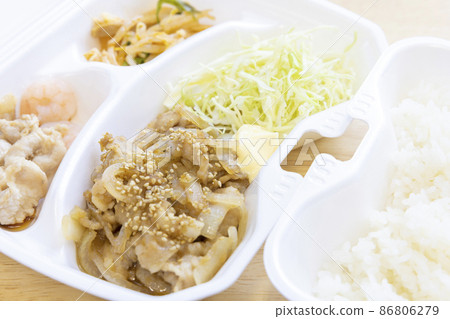 Delicious pork ginger-grilled lunch Delicious pork ginger-grilled lunch 86806279
