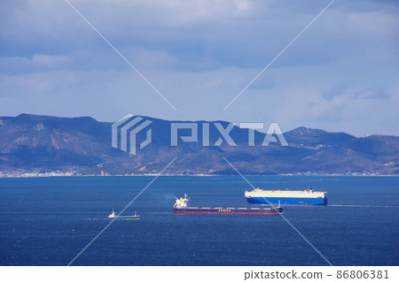 Sanuki City, Kagawa Prefecture View of Shodoshima Island from Ogushi Nature Park 86806381