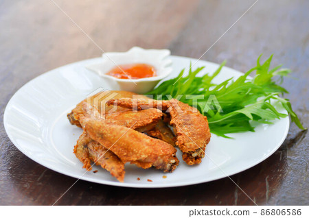 deep fried chicken , fried chicken or chicken wings deep fried chicken , fried chicken or chicken wings 86806586