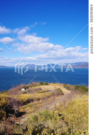 從香川縣贊岐市小櫛自然公園眺望小豆島 從香川縣贊岐市小櫛自然公園眺望小豆島 86806964