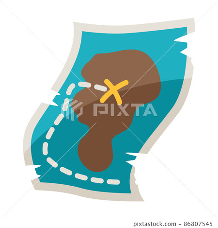 Illustration of treasure map. Image for game or adventure. Illustration of treasure map. Image for game or adventure. 86807545
