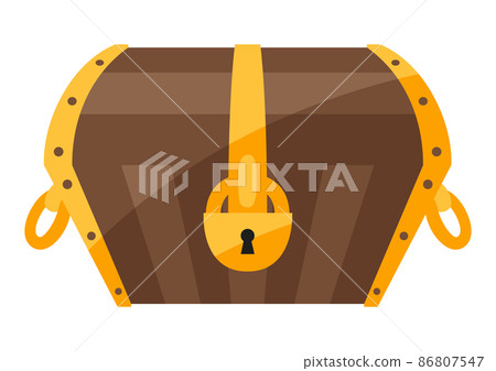 Illustration of treasure chest. Image for game or adventure. Illustration of treasure chest. Image for game or adventure. 86807547