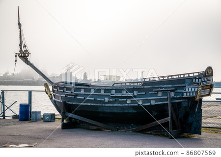 Russia. Kronstadt. May 4, 2020. The ship Ingermanland, which is under restoration. Russia. Kronstadt. May 4, 2020. The ship Ingermanland, which is under restoration. 86807569