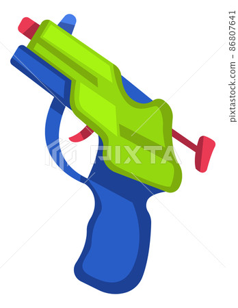 Plastic weapon. Child toy gun. Water blaster icon Plastic weapon. Child toy gun. Water blaster icon 86807641