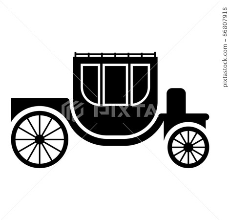 Carriage brougham cart elegance transportation vintage style icon black color vector illustration image flat style 86807918