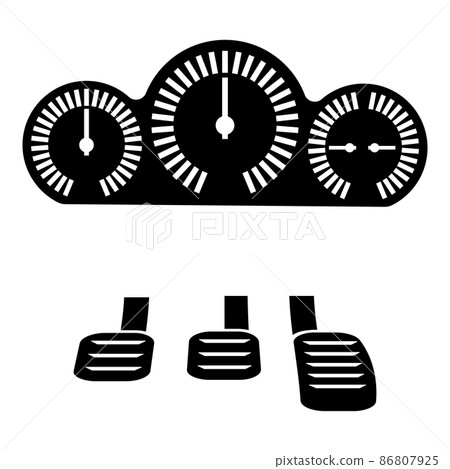 Dashboard pedals icon black color vector illustration image flat style 86807925