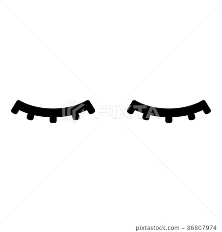 Lashs mascara make up concept silhouette icon black color vector illustration image flat style Lashs mascara make up concept silhouette icon black color vector illustration image flat style 86807974