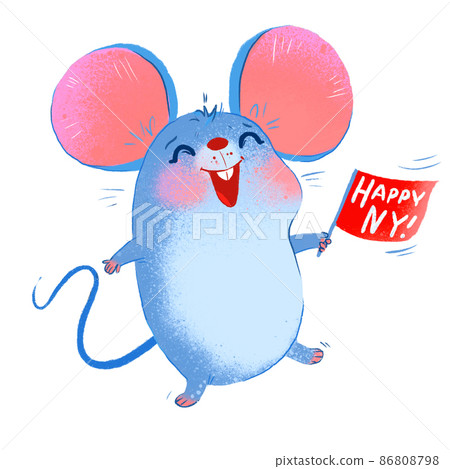 Cheerful dancing Rat. Symbol of the Chinese New Year Cheerful dancing Rat. Symbol of the Chinese New Year 86808798