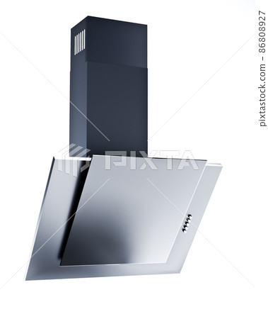 3d model of black kitchen hood isolated on white background 3d model of black kitchen hood isolated on white background 86808927