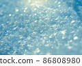 Macro background of fresh snowflake texture 86808980