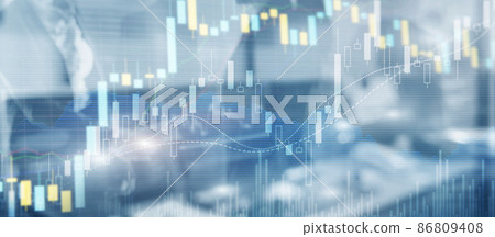 Universal financial background for presentations and websites. Mixed Media 86809408