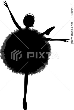 Ballerina in black silhouette Ballerina in black silhouette 86809498