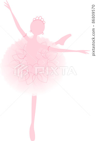 有著淡粉色輪廓的芭蕾舞女演員 86809570