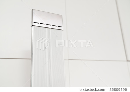 part of Infrared heater on a white cupboard background. a heating device. 86809596