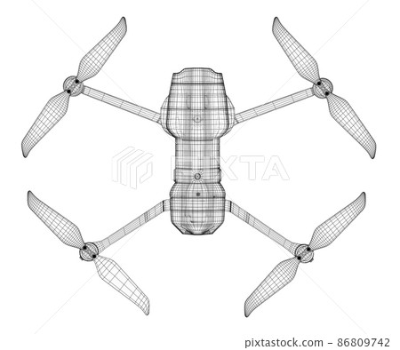3 D rendering drone model 3 D rendering drone model 86809742