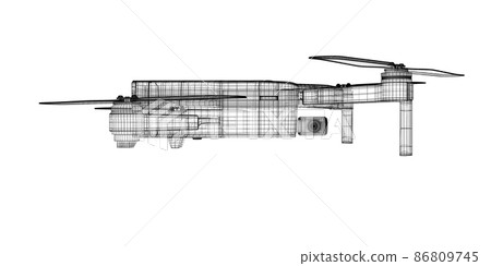 3 D rendering drone model 3 D rendering drone model 86809745