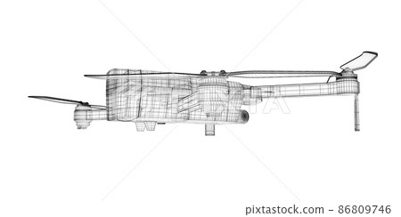 3 D rendering drone model 3 D rendering drone model 86809746