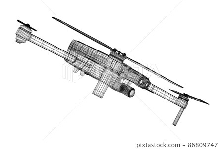 3 D rendering drone model 3 D rendering drone model 86809747