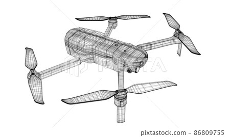 3 D rendering drone model 3 D rendering drone model 86809755