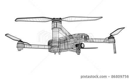 3 D rendering drone model 3 D rendering drone model 86809756