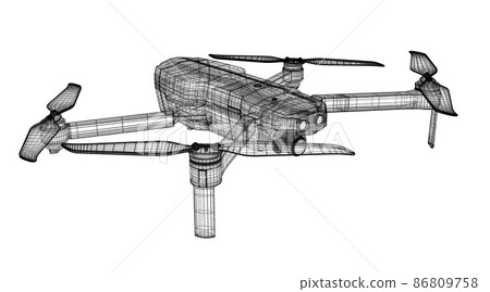 3 D rendering drone model 3 D rendering drone model 86809758