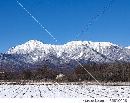 從小海線到長野縣南牧村的南八岳冬季風景 從小海線到長野縣南牧村的南八岳冬季風景 86810058
